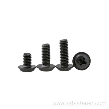 M4 M5 black oxide carbon steel Phillips Pan Head Screw With Collar